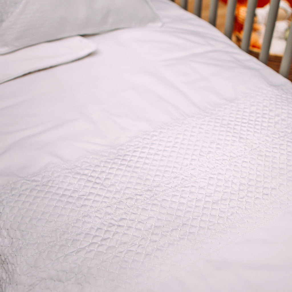 Baby Bedding Classic white cot duvet cover set Babes & Kids Cot