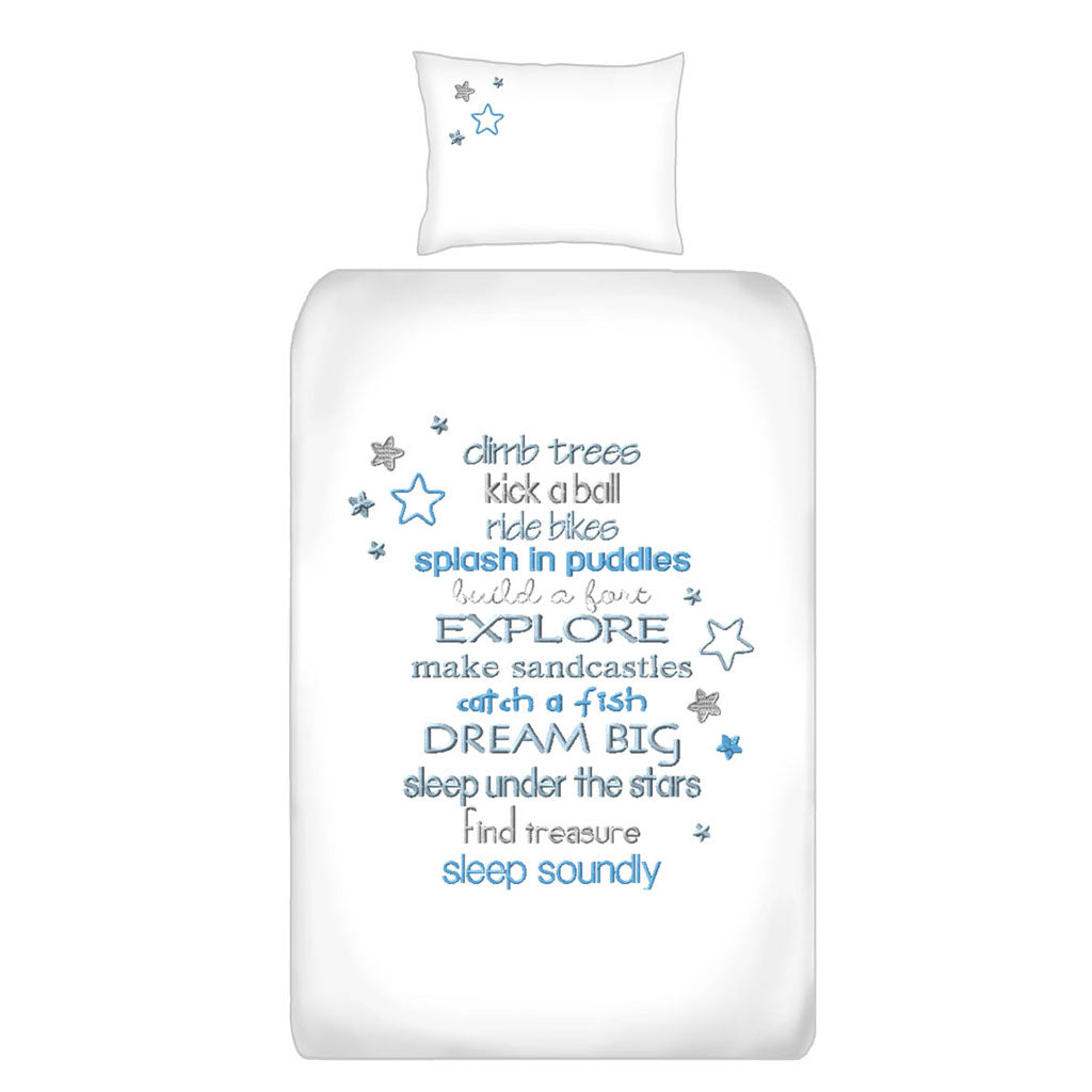 Baby Bedding Dream Big cot duvet cover set (blue) Babes & Kids