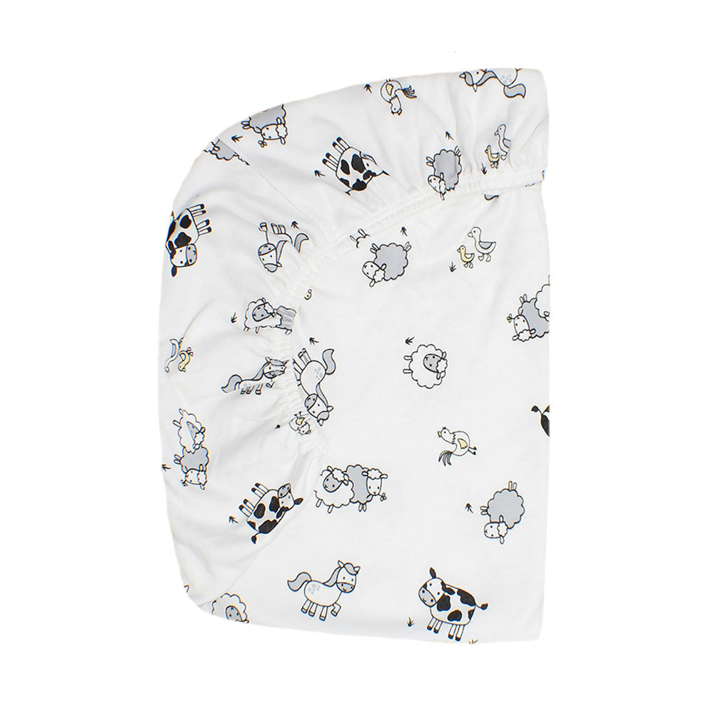 little acorn Farm Animals Single Fitted Sheet Babes & Kids Cot