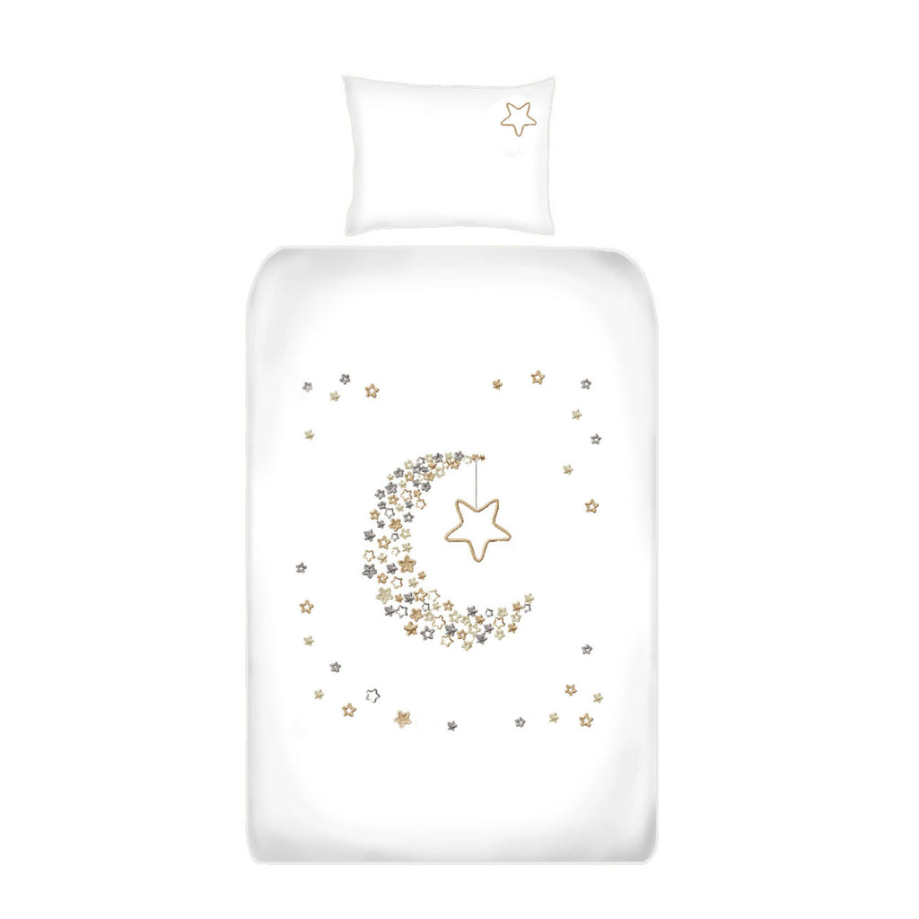 Baby Bedding Starry Night cot duvet cover set (stone) Babes & Kids Cot Sheets, Cot Bedding