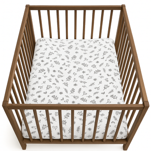 little acorn | Floral Cot Fitted Sheet