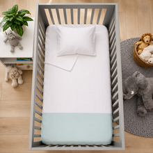 Babes & Kids | White and Sage Cot Duvet Cover Set