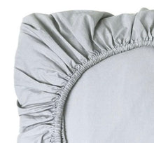 Baby Basics | 100% Cotton Percale Cot Fitted Sheet - Grey