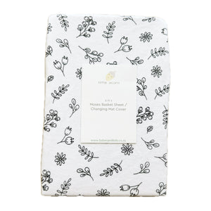 little acorn |  2 in 1 Moses Basket Fitted Sheet / Changing Mat Cover - Floral
