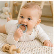 Silicone Teething Rings for Babies | Food-Grade Silicone | BPA Free | Soft Baby Teethers | Set of 4 Grey Rings