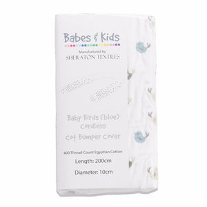 Baby Birds Cot Bumper Cover - blue - Babes & Kids Cot Baby Bedding