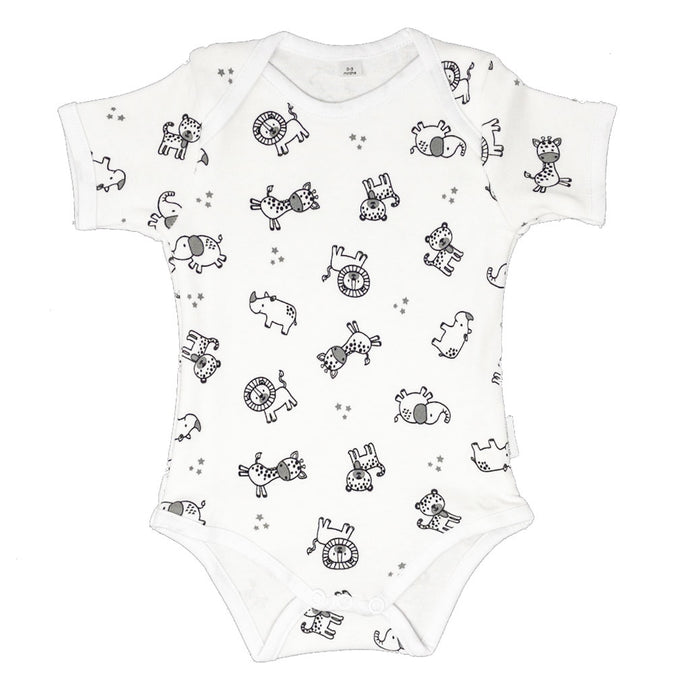 little acorn - Short Sleeve African Animals Onsie  / Bodysuit