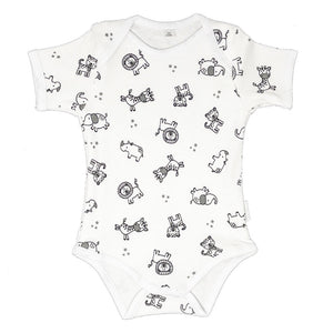 little acorn - Short Sleeve African Animals Onsie  / Bodysuit