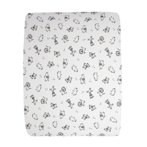 little acorn | 2 in 1 Moses Basket Fitted Sheet / Changing Mat Cover - African Animals