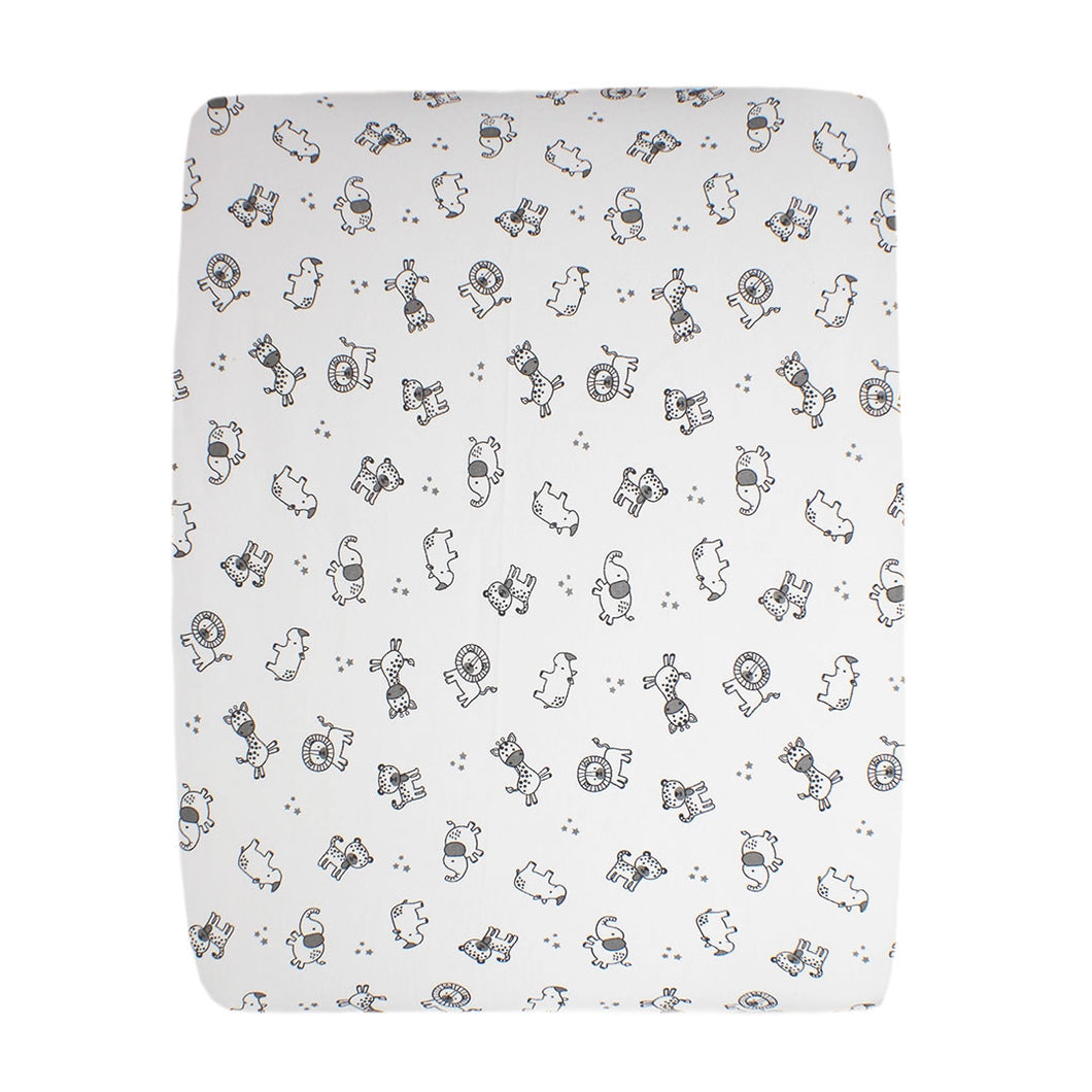 little acorn | 2 in 1 Moses Basket Fitted Sheet / Changing Mat Cover - African Animals