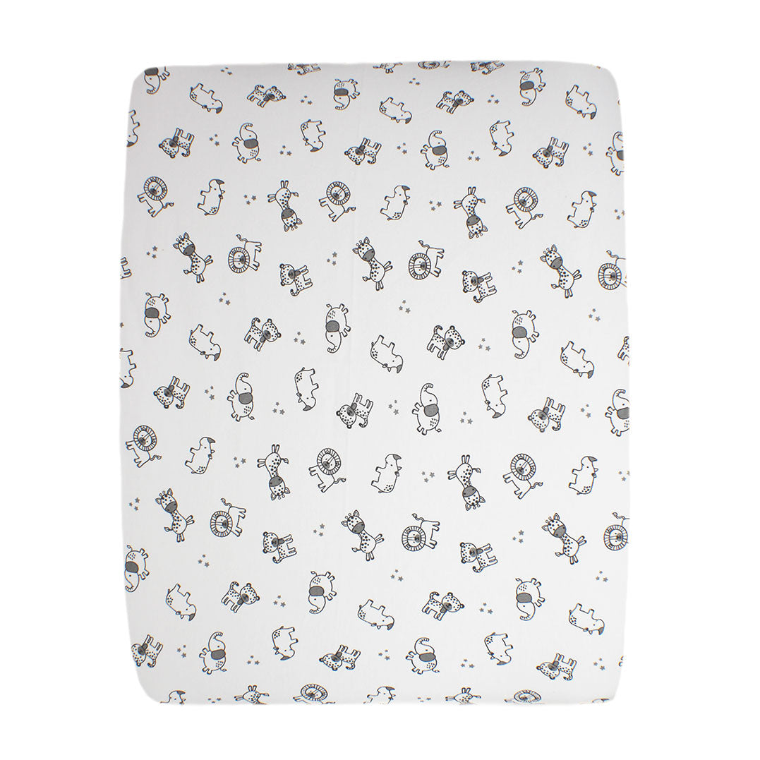 little acorn | 2 in 1 Moses Basket Fitted Sheet / Changing Mat Cover - African Animals