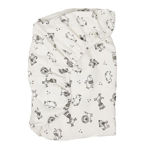little acorn | 2 in 1 Moses Basket Fitted Sheet / Changing Mat Cover - African Animals