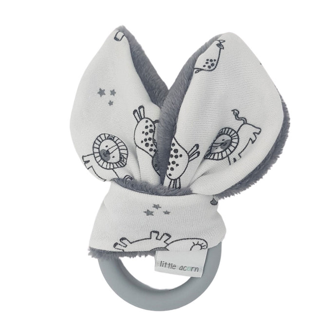 little acorn | African Animals Silicone Teether (grey or white)