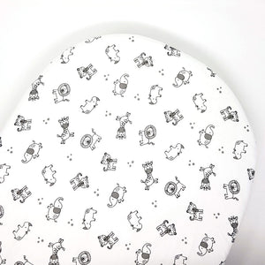little acorn | 2 in 1 Moses Basket Fitted Sheet / Changing Mat Cover - African Animals