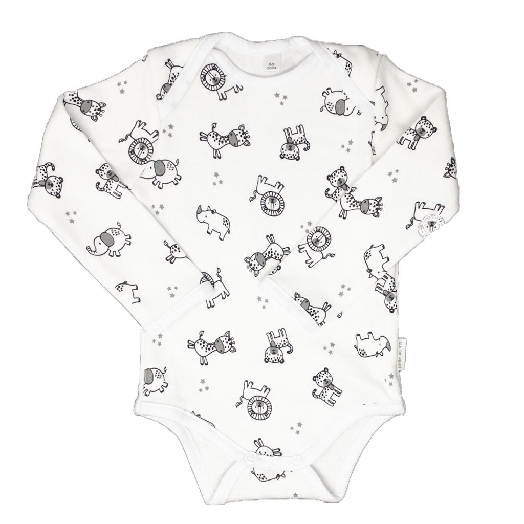 little acorn - Long Sleeve African Animals Onsie  / Bodysuit