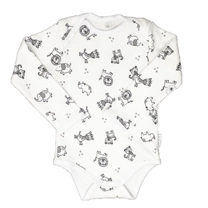 little acorn - Long Sleeve African Animals Onsie  / Bodysuit