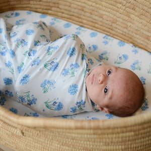 Baby Swaddle Blanket and Headband Set - Agapanthus