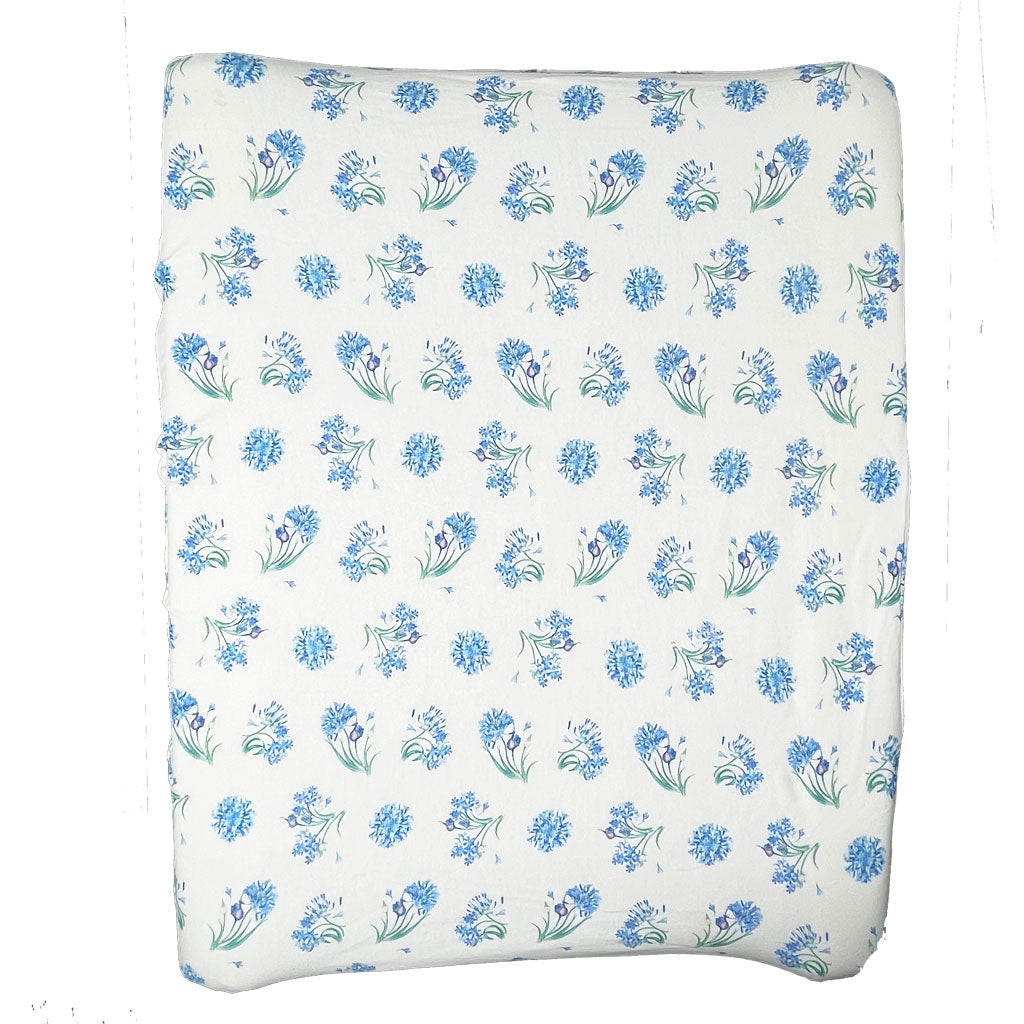 Moegs & Me | 2 in 1 Moses Basket Fitted Sheet / Changing Mat Cover - Agapanthus