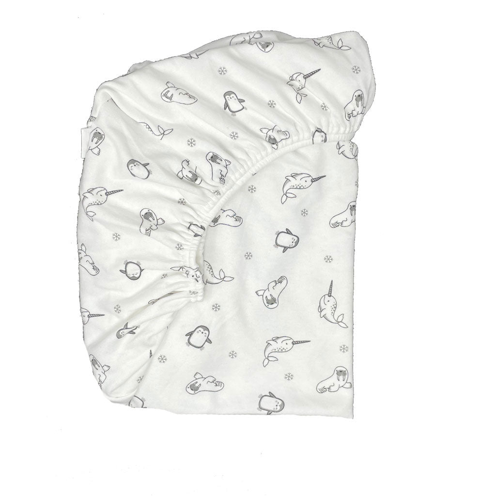 little acorn | Moses Basket Arctic Animals Cot Fitted Sheet