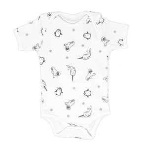little acorn - Short Sleeve Arctic Animals Onsie  / Bodysuit