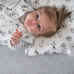 little acorn | Grey Pinstripe Moses Basket Fitted Sheet
