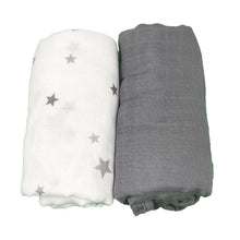 Bamboo/Organic Cotton Muslin Swaddle Blanket Set (grey)