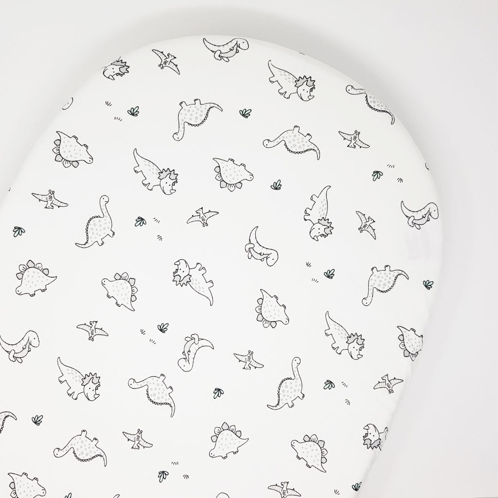 little acorn | Moses Basket Dinosaur Cot Fitted Sheet - Babes & Kids Cot Baby Bedding