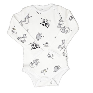 little acorn - Long Sleeve Farm Animals Onsie  / Bodysuit