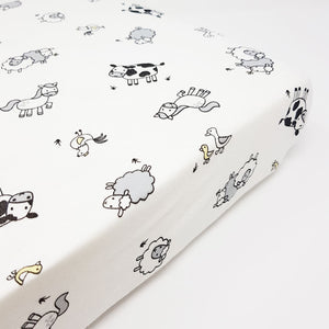 little acorn | Farmyard Cot Fitted Sheet - Babes & Kids Cot Baby Bedding