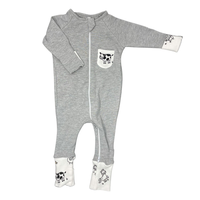 little acorn | *Limited edition* Grey Melange Farm Animals Zippy Grow