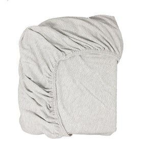 little acorn | Grey Pinstripe Cot Fitted Sheet