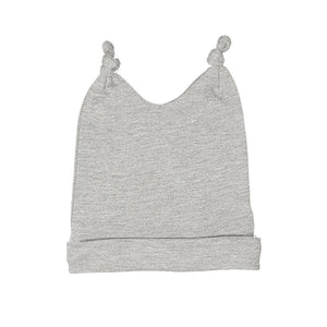 little acorn | Grey Melange Cotton Baby Beanie