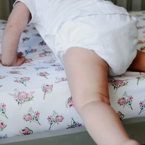 Moegs & Me. - King Protea Cot Fitted Sheet