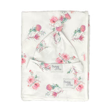 Baby Swaddle Blanket and Beanie Set - Pincushion Protea