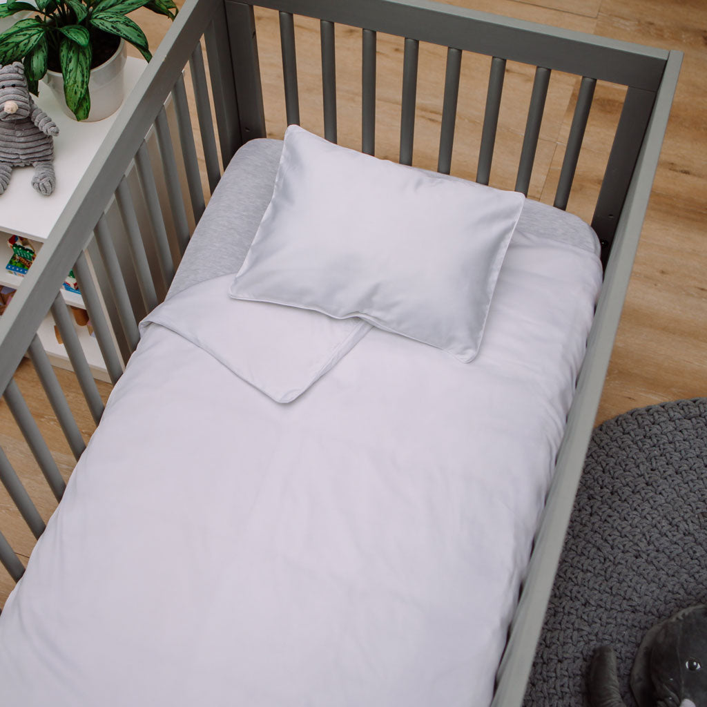 Baby Bedding White cot duvet cover set Babes & Kids Cot Sheets