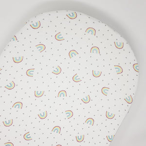 little acorn | Moses Basket Fitted Sheet - Rainbows
