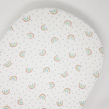little acorn | 2 in 1 Moses Basket Fitted Sheet / Changing Mat Cover - Rainbows