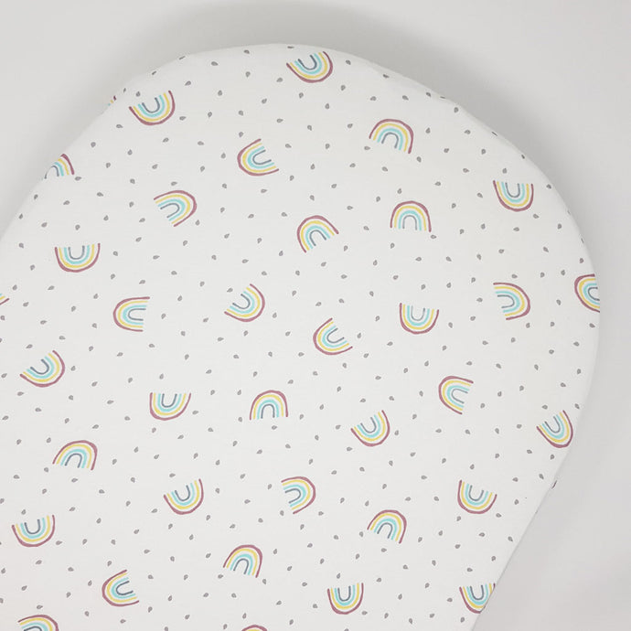 little acorn | Moses Basket Fitted Sheet - Rainbows