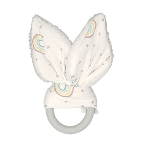 little acorn | Rainbow Silicone Teether (white or grey)