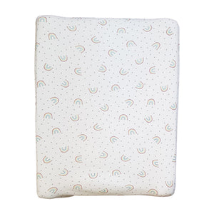 little acorn | 2 in 1 Moses Basket Fitted Sheet / Changing Mat Cover - Rainbows