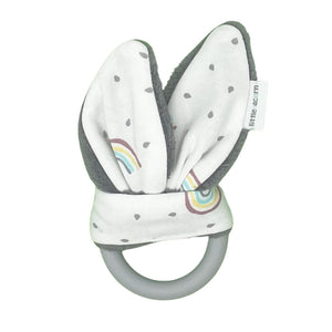 little acorn | Rainbow Silicone Teether (white or grey)