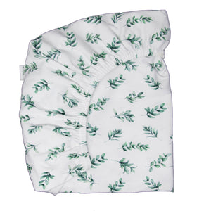 Moegs & Me | 2 in 1 Moses Basket Fitted Sheet / Changing Mat Cover - Sage Leaf