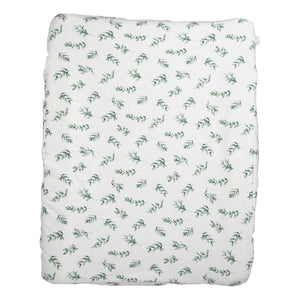Moegs & Me | 2 in 1 Moses Basket Fitted Sheet / Changing Mat Cover - Sage Leaf