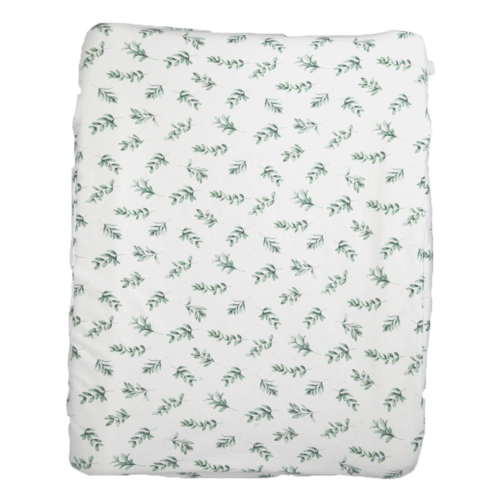 Moegs & Me | 2 in 1 Moses Basket Fitted Sheet / Changing Mat Cover - Sage Leaf