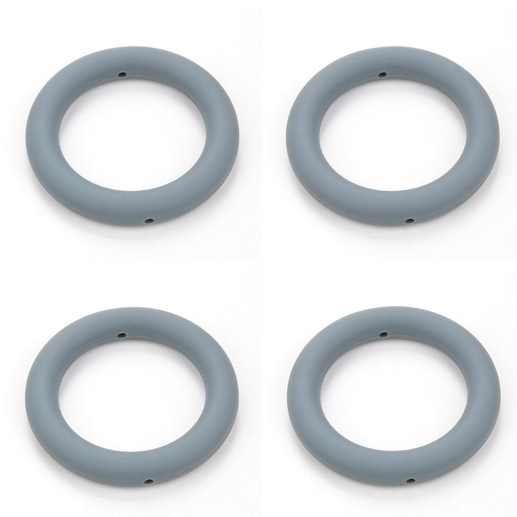 Grey Silicone Teething Ring - 4 Pack