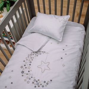 Starry Night Cot Duvet Cover Set - Stone