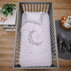 Starry Night Cot Duvet Cover Set - Stone