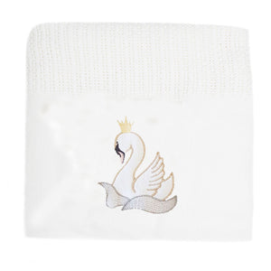 Graceful Swan Cellular Cotton Baby Blanket