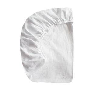 little acorn | 2 in 1 Moses Basket Fitted Sheet / Changing Mat Cover - White