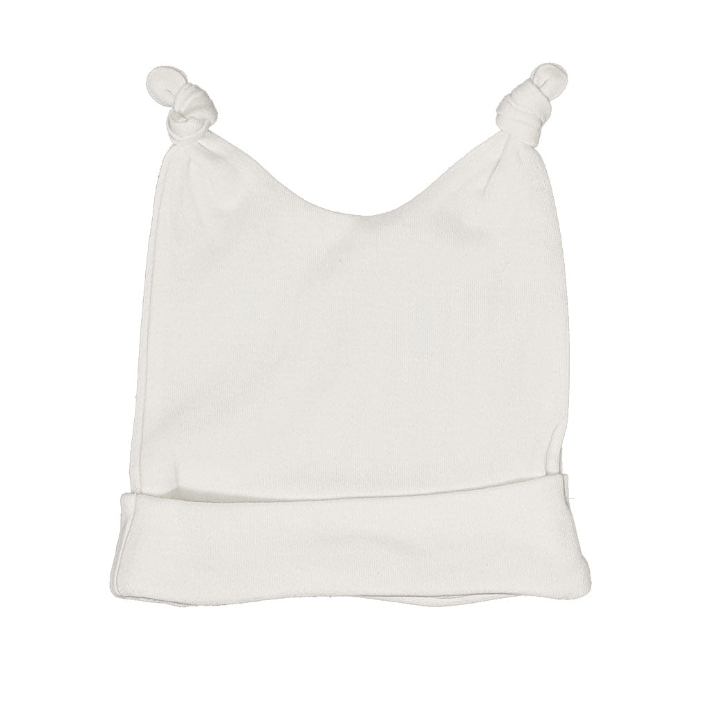 little acorn | White Cotton Baby Beanie